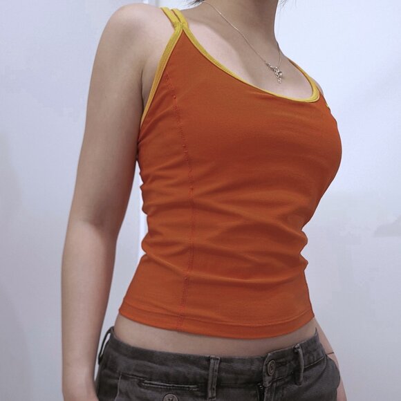Nike Orange &Yellow Cropped Tank Top - Picture 2 of 8